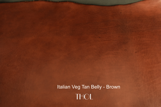 Italian Veg Tan Cow Belly - Brown