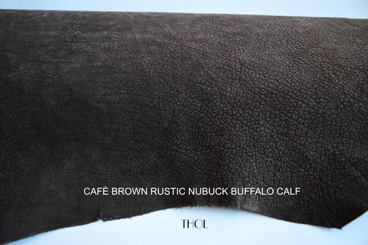 Café Brown Rustic Nubuck Buffalo Calf