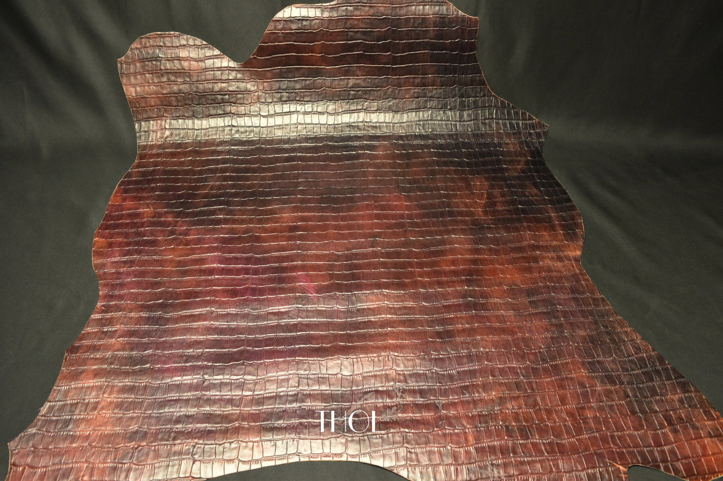 Italian Baby Brown Crocodile Embossed Goat