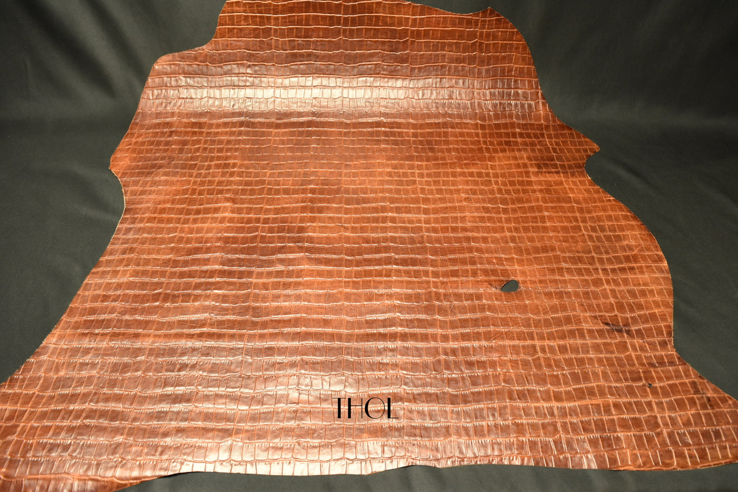 Italian Baby Brown Crocodile Embossed Goat