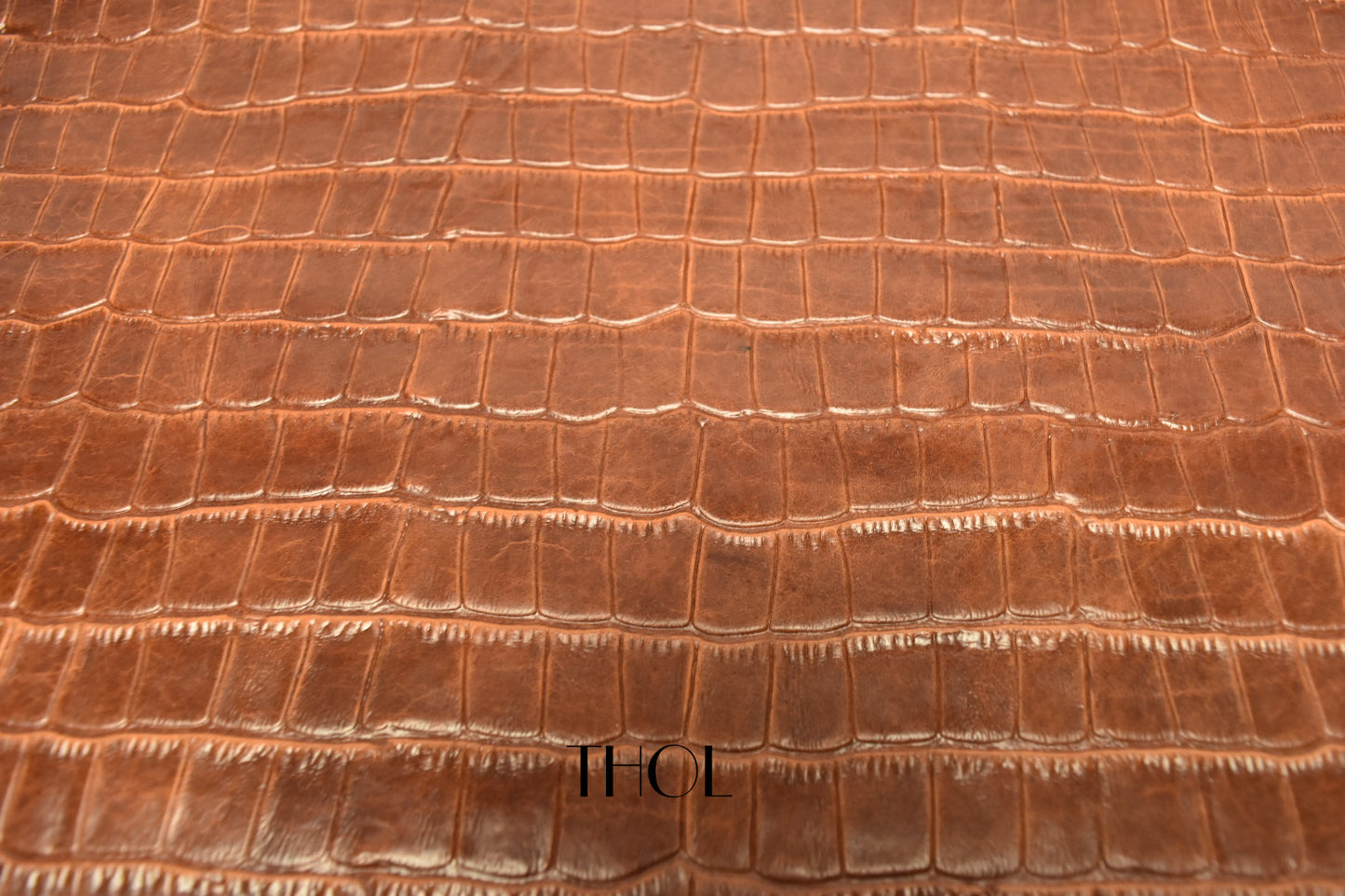 Italian Baby Brown Crocodile Embossed Goat