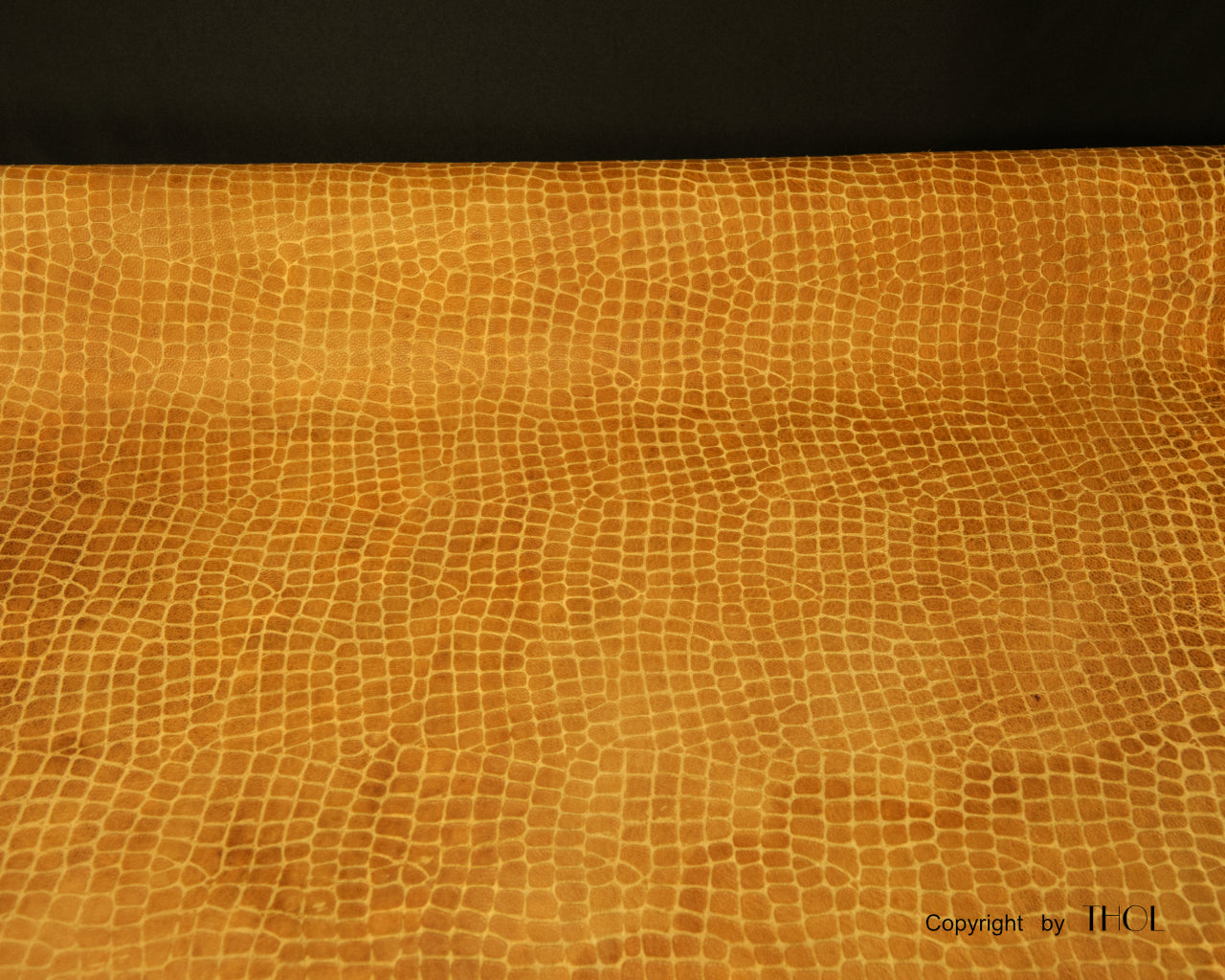 Italian Tan Croco Print on Nubuck Goat