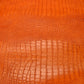 Italian Orange Alligator-Embossed Cow Leather