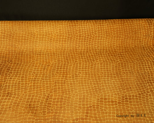 Italian Tan Croco Print on Nubuck Goat