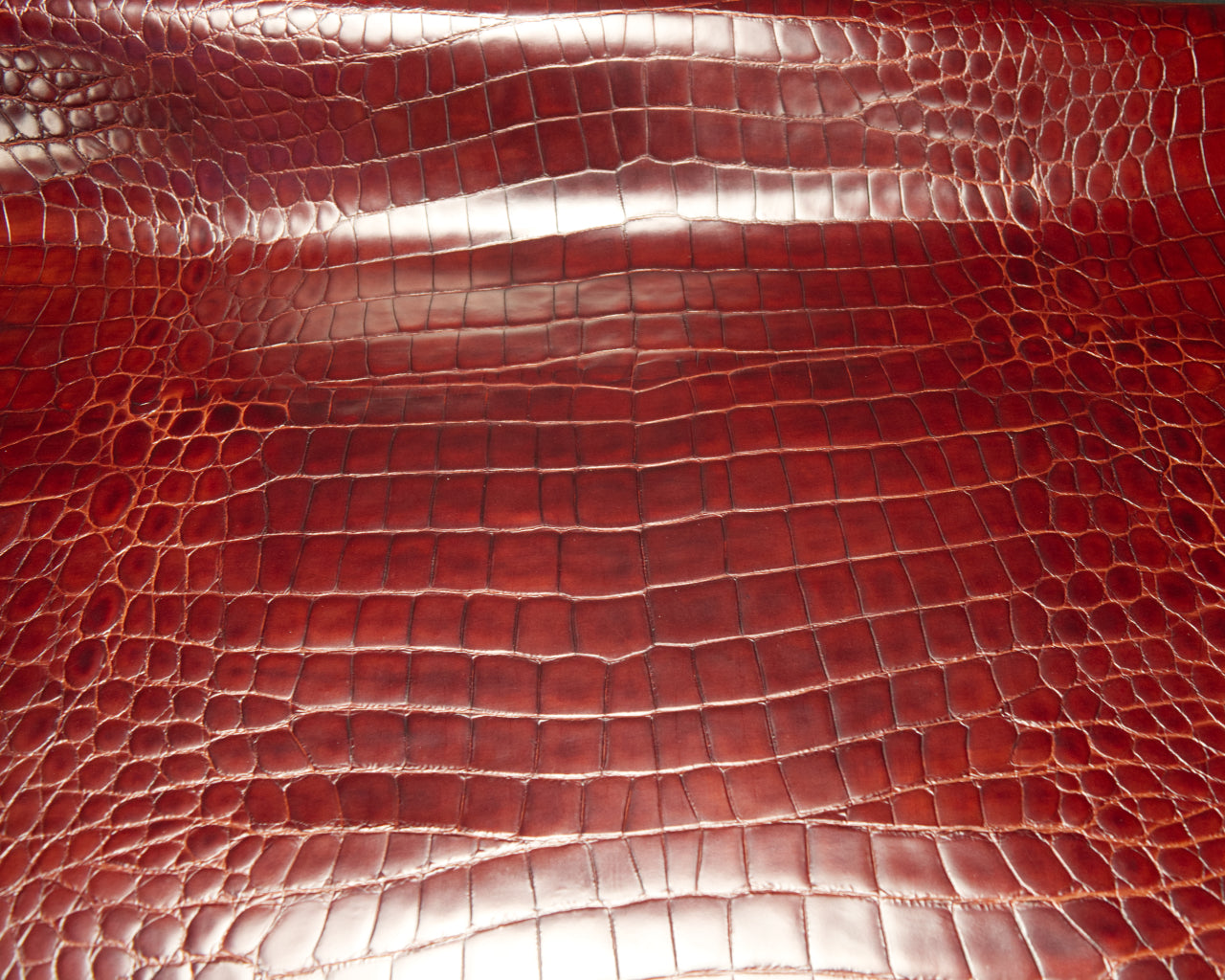 Italian Glazed Crocodile-Embossed Cow Side